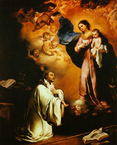 Явление Девы Марии св. Бернарду. Картина Бартоломе Мурильо.