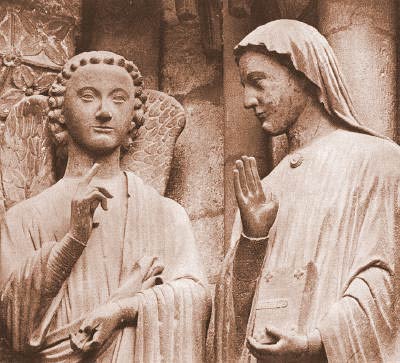 Благовещение (фрагмент портала Амьенского собора, ок. 1225 г.